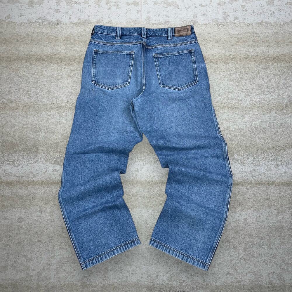 Vintage Y2K Duluth Trading Jeans 36x32 Straight Fit Light Wash Work Wear Denim
